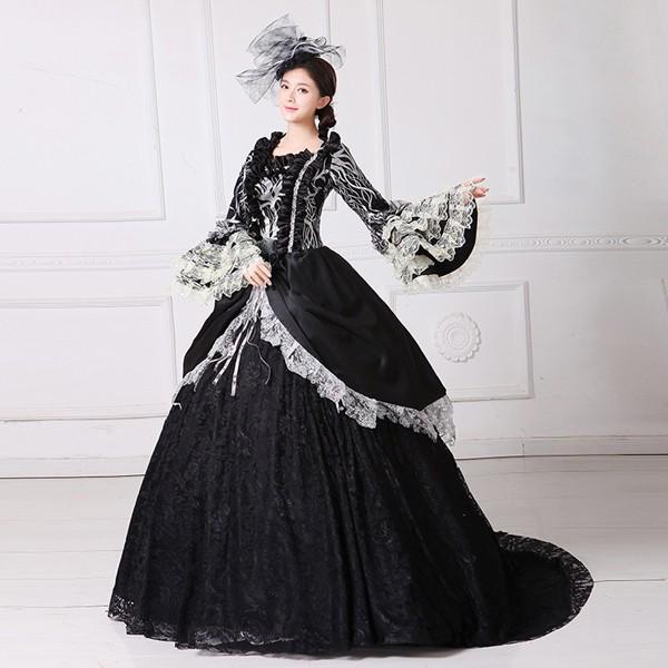 ブラックドレス オペラ 声楽 中世貴族風豪華お姫様ドレス ウェディング