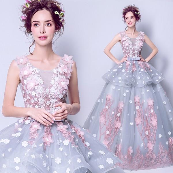 カラードレス 花嫁 スレンダーライン 花嫁ウェディングドレス レースドレス 二次会 花嫁 結婚式 謝恩会 編み上げタイプ お呼ばれ パーティードレス