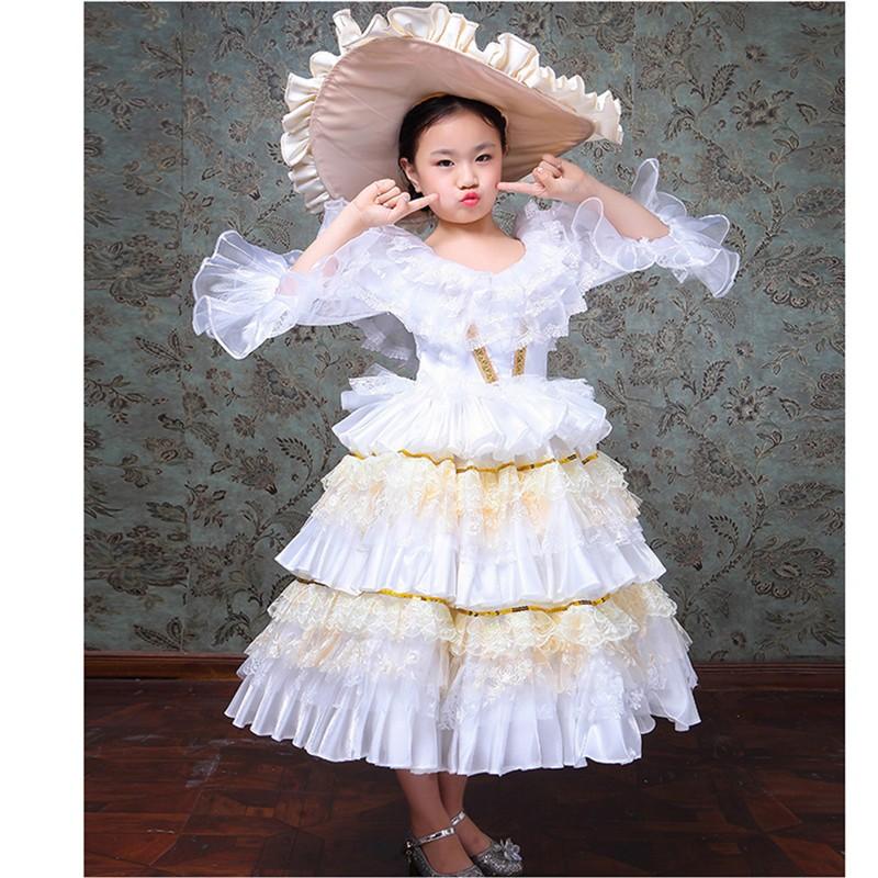 在庫残りわずか 子供服 ワンピース ロングドレス 司会 劇場 歌劇 フォーマル 女の子 オペラ声楽 中世貴族風 演出舞台 結婚式 ステージ衣装 国内最安値 Carlavista Com