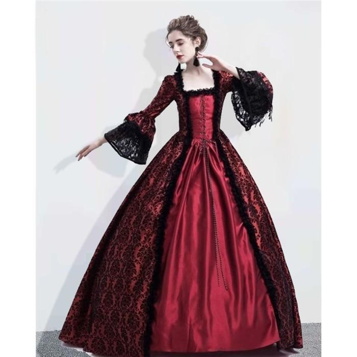 超特価セール ヨーロッパ 中世ルネッサンス ロングドレス 復古 貴族 服 舞台 カラオケ衣装 発表会 演奏会用ドレス ピアノ 合唱 披露宴衣装 大きいサイ バーゲン Diquinsa Com Mx