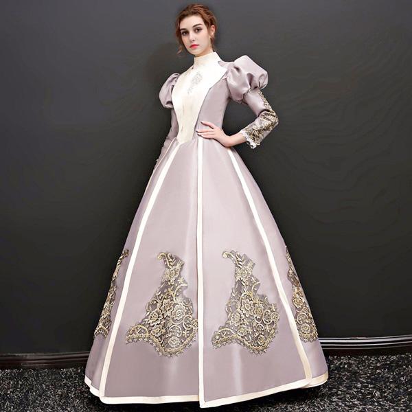 バルーンスリーブ ロングドレス ステージ衣装としても最適 お姫様