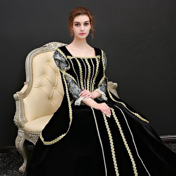 豪華ロングドレス ステージ衣装としても最適 お姫様ドレス プリンセスライン 貴婦人 貴族 服 プリンセスラインお姫様ドレス_4