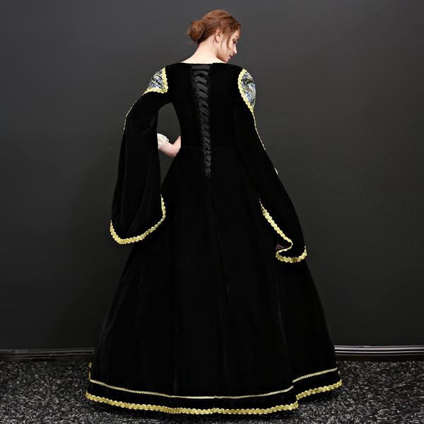 豪華ロングドレス ステージ衣装としても最適 お姫様ドレス プリンセスライン 貴婦人 貴族 服 プリンセスラインお姫様ドレス_6