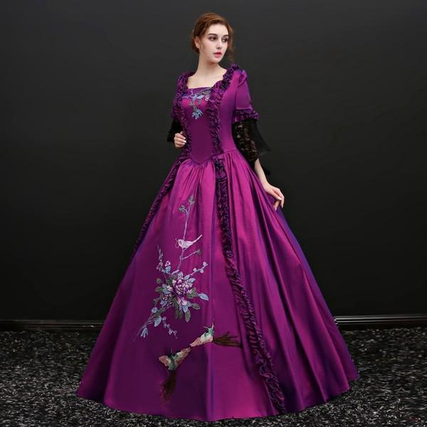 パープルロングドレス ステージ衣装としても最適 お姫様ドレス プリンセスライン 貴婦人 貴族 服 プリンセスラインお姫様ドレス |  | 05