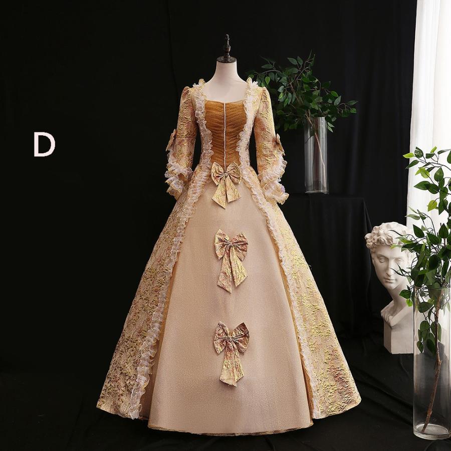 ステージ衣装 中世貴族風お姫様ドレス ヨーロッパ宮廷服 ロングドレス 