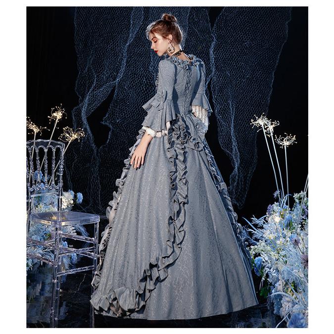 ロココ調 中世 ドレス プリンセス 女性用 宮廷風 貴族ドレス 仮面舞踏会 女性用 コスチューム 舞台ステージ衣装 ヨーロッパ クリスマス 学園祭 文化祭|fullgrace|04