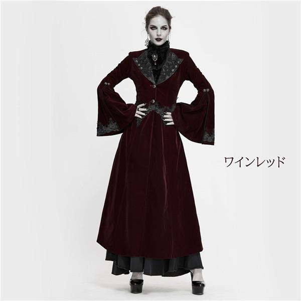 中世17世紀 ロングコート 長袖 編み上げで調節可能 ヴィンテージ ラッパの袖 コート ジャケット ゴシック風 学園祭 文化祭 演奏会 演劇_3