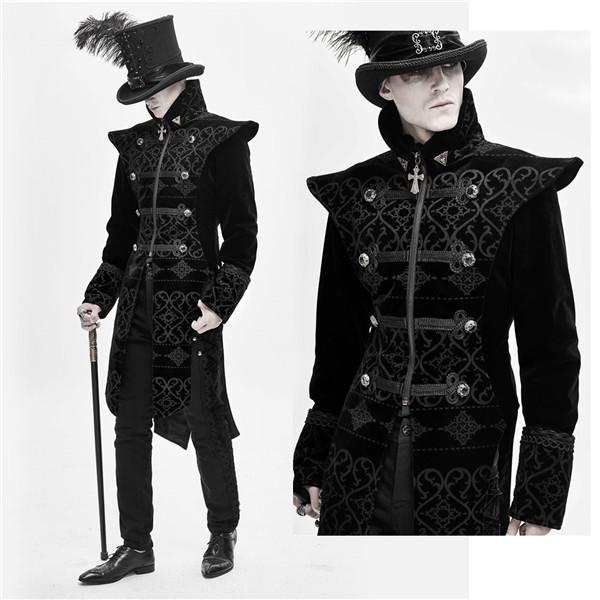メンズファッション ヴィンテージ パンク＆ゴシック 中世 17世紀 男性用 コスチューム  ブラック 紳士のコート 演劇オペラ声楽 貴族服装