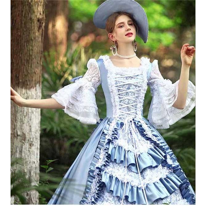 し*ろ様 フリンジが綺麗なラテンのドレス 華麗な 宮廷ドレス レディース ロングドレス ジャガード織 ロココ 貴族