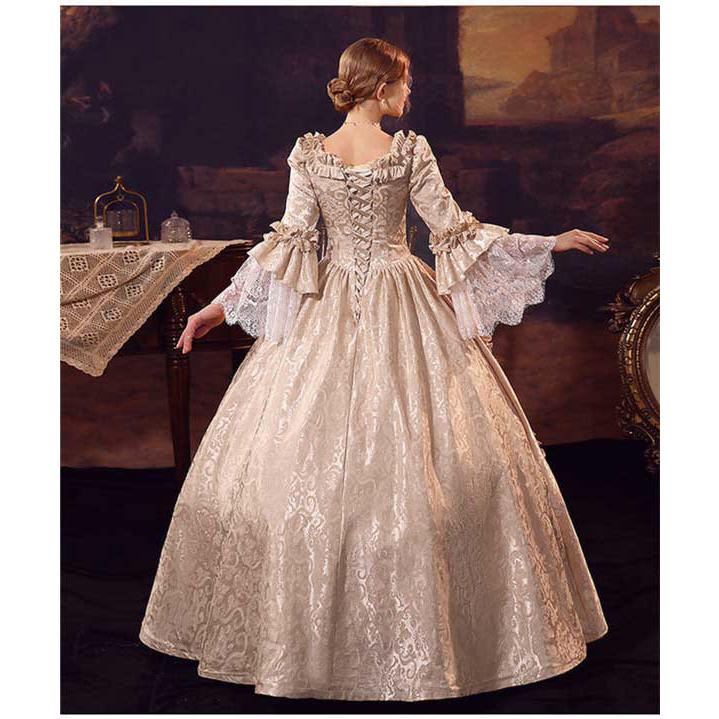 華麗な 宮廷ドレス レディース ロングドレス ロココ 貴族ドレス 18世紀
