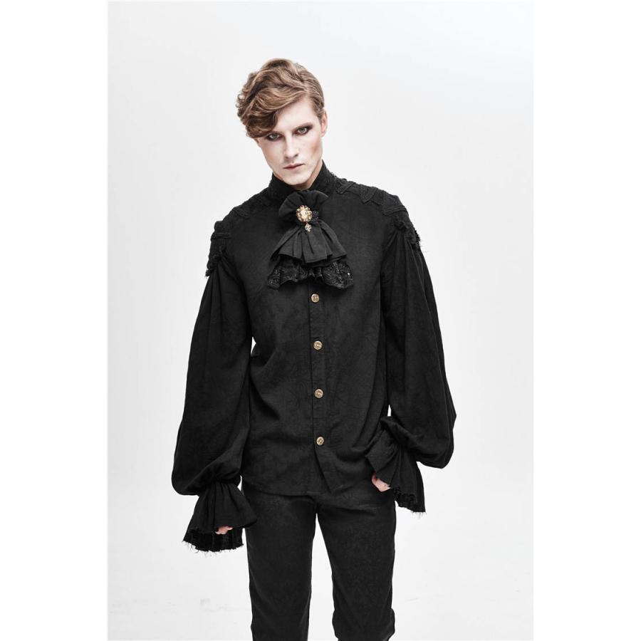 ゴシック風 トップス舞台ステージ衣装 ヨーロッパ中世 ルネッサンス 綿 麻 男性用 GOTHIC シャツ パンク中世 ブラック ホワイトS~4XL_7
