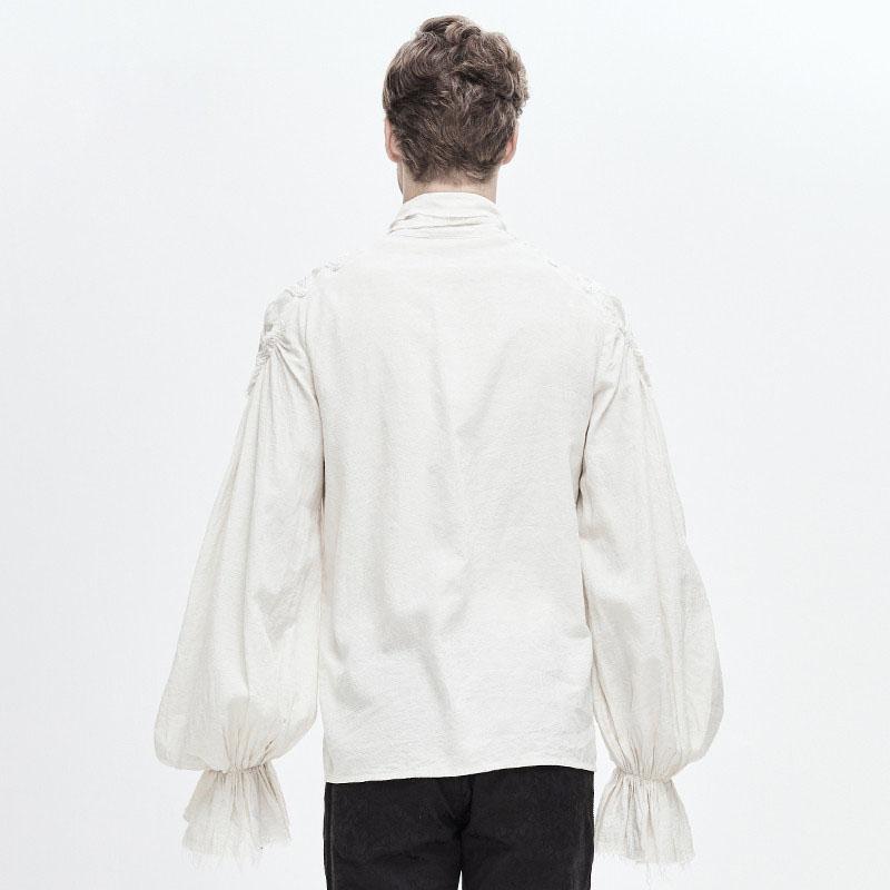 ゴシック風 トップス舞台ステージ衣装 ヨーロッパ中世 ルネッサンス 綿 麻 男性用 GOTHIC シャツ パンク中世 ブラック ホワイトS~4XL_8
