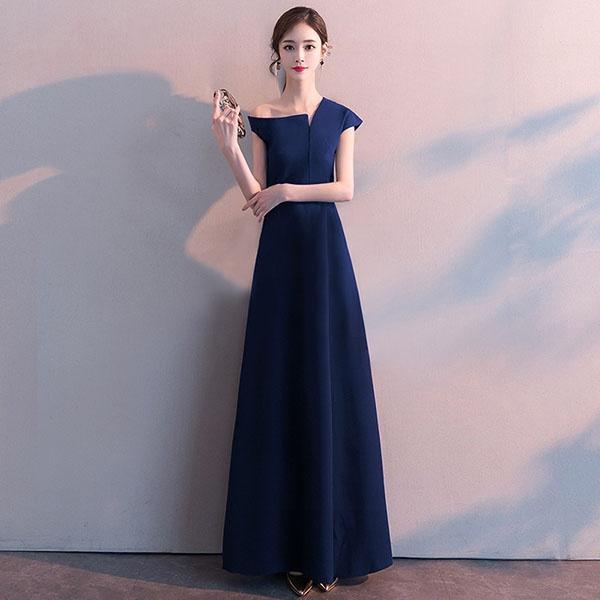 ロングドレス ドレス ワンショルダー 半袖 イレギュラーヘム ミモレ丈 大人 演奏会 ピアノ 発表会 結婚式 大きいサイズ謝恩会 卒業式 花嫁 合唱団 ステージ_2