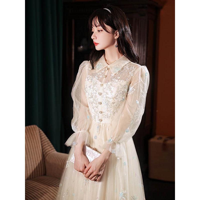 ロングドレス 演奏会 母親 結婚式 パーティードレス ロング丈 ミモレ丈