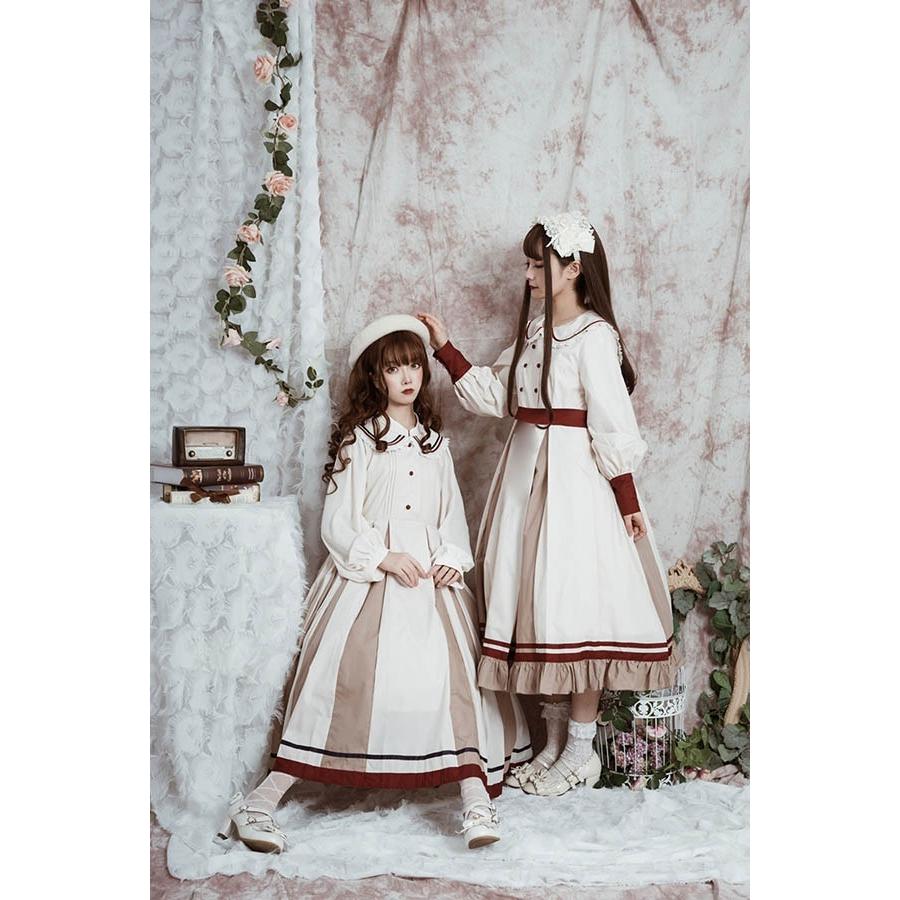ロリータ ワンピース ゴスロリ レディース Lolita 長袖 ミディアム丈 A
