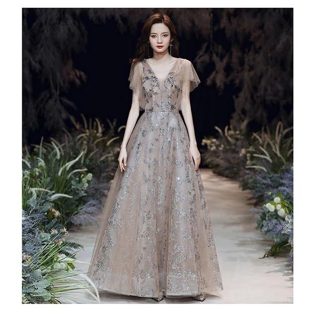 美品【グラセリアGraselia】13号XL ブルーグレー パーティードレス ドレス（グレー/灰色系・半端袖）ファッション通販 - ZOZOTOWN