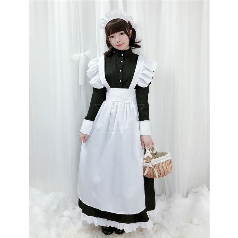 ロングメイド服　クラシカル　コスプレ　創作 Amazon.co.jp: [ABUNDANTDOODS] クラシカルロングメイド服