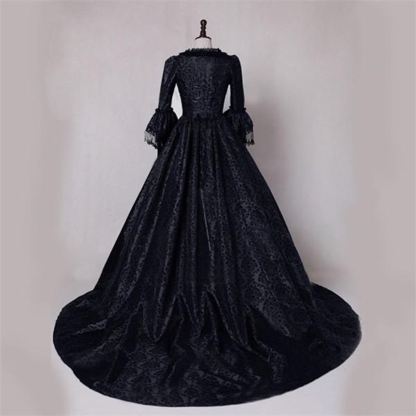 受注生産 貴族 服ドレス 仮面舞踏会ドレス 黒 紫 ゴシック様式