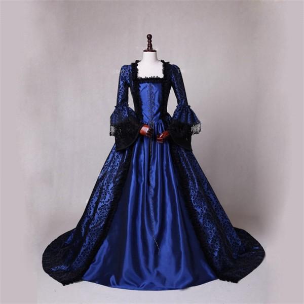 受注生産 ブルー 貴族 服ドレス 仮面舞踏会 ゴシック様式 ビクトリア 風 コスチューム コスプレ アニメ 通販 学園祭 文化祭 舞踏会 仮面舞踏会