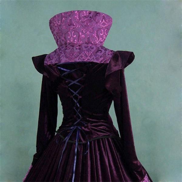 受注生産 紫 貴族 服ドレス 仮面舞踏会 ボールガウン ゴシック タイプ