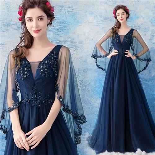 Xs 3xl ドレス 二次会 花嫁 豪華な 刺繍 ウェディングドレス 花の妖精風 ブルー 紺 ロマンチック 花嫁ドレス ロングドレス パーティー 演奏会 発表会 Da490c0 フルグレース 通販 Yahoo ショッピング