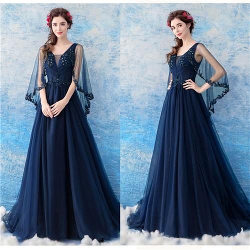 Xs 3xl ドレス 二次会 花嫁 豪華な 刺繍 ウェディングドレス 花の妖精風 ブルー 紺 ロマンチック 花嫁ドレス ロングドレス パーティー 演奏会 発表会 Da490c0 フルグレース 通販 Yahoo ショッピング