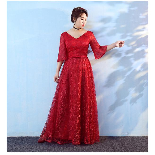 ロングドレス  Vネック パーティードレス 大きいサイズドレス 発表会 成人式 結婚式 レディース ワンピース 花嫁 フォーマルドレス 演奏会 |  | 05