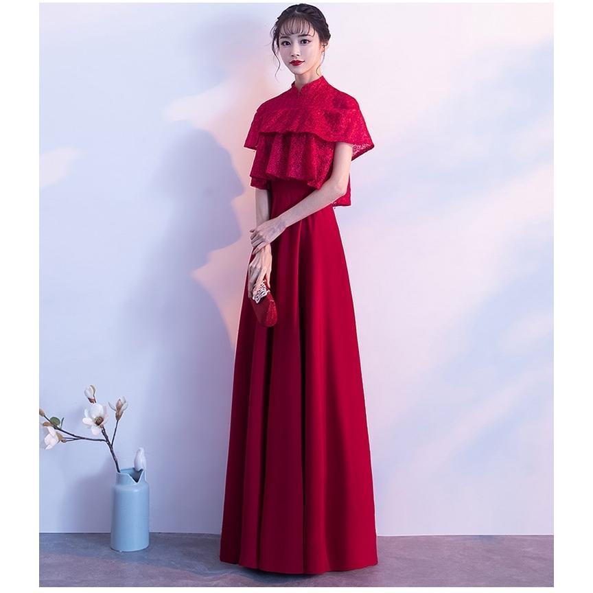 XS〜3XL】ロングドレス 大人 ピアノ 発表会 演奏会 袖付き 母親