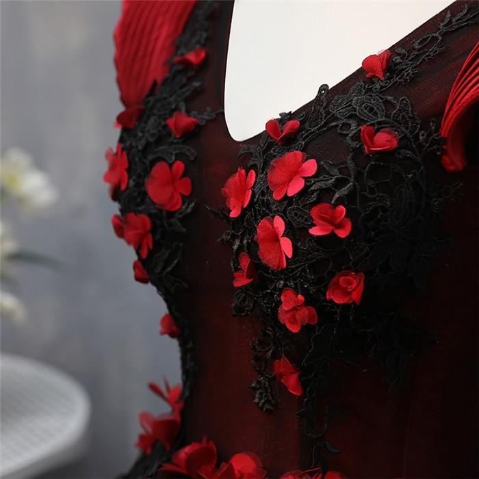 ロングドレス 演奏会 ロング ステージ 赤×黒 ウエディングドレス