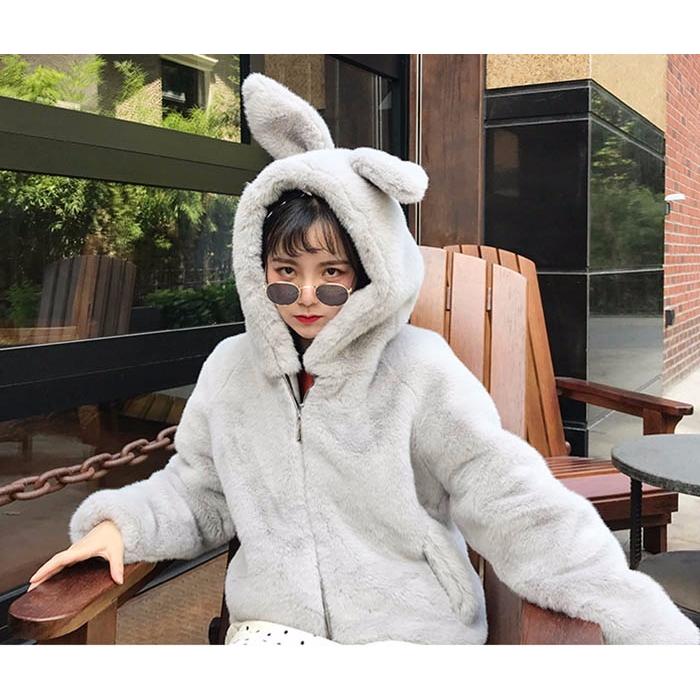 もこもこパーカー 暖かい 帽子付き フード付き グレー 灰色 ホワイト