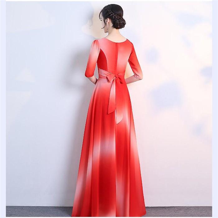 イブニングドレス ロングドレス グラデーション カラオケドレス 大きい