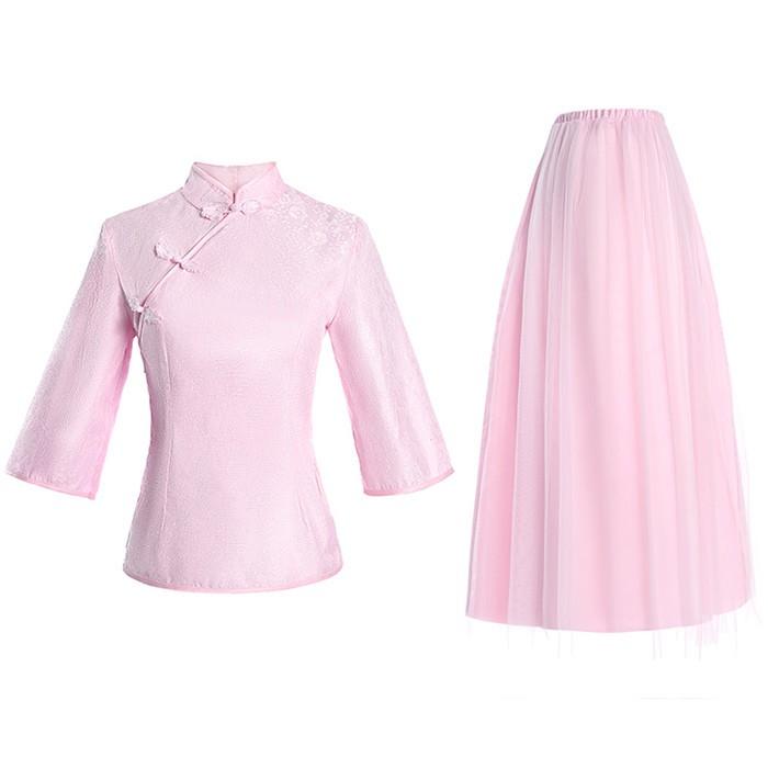 ブライズメイドドレス お揃いドレス ロングドレス ピンク グレー あずき トップス スカート 花嫁の介添えドレス 二次会 発表会 |  | 05