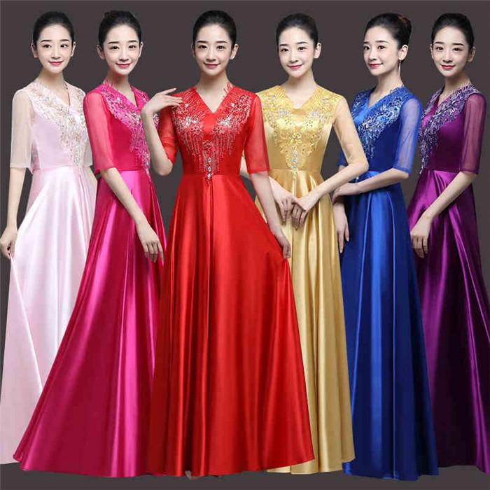 9size 6color ロングドレス イブニングドレス スパンコール 発表会 V