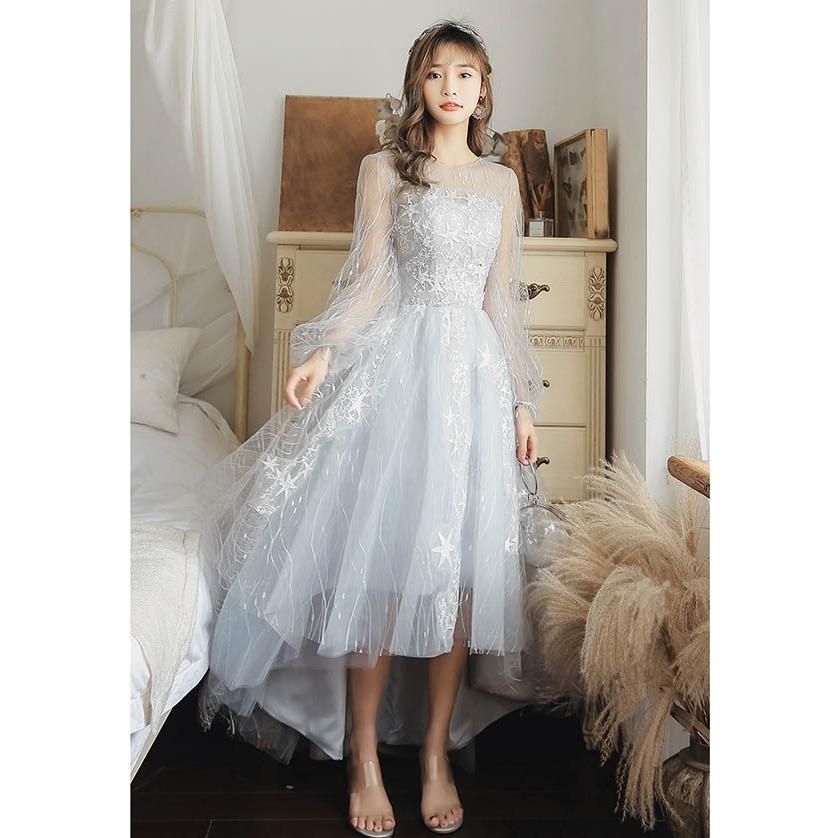 パーティードレス フィッシュテール セクシー 背中見え 結婚式