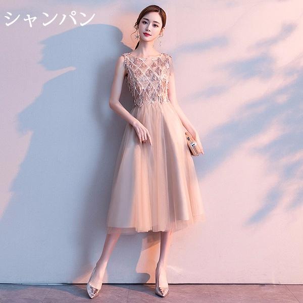 【S/M/L/XL/2XL/3XL】パーティードレス 大人 ピアノ 発表会 ノースリーブ フォーマル 結婚 式 ドレス ファスナータイプ ワンピース ミモレ丈 大人_2