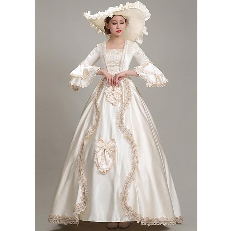 ロングドレス 貴族ドレス 中世ヨーロッパ ステージ サーキュラーカフス