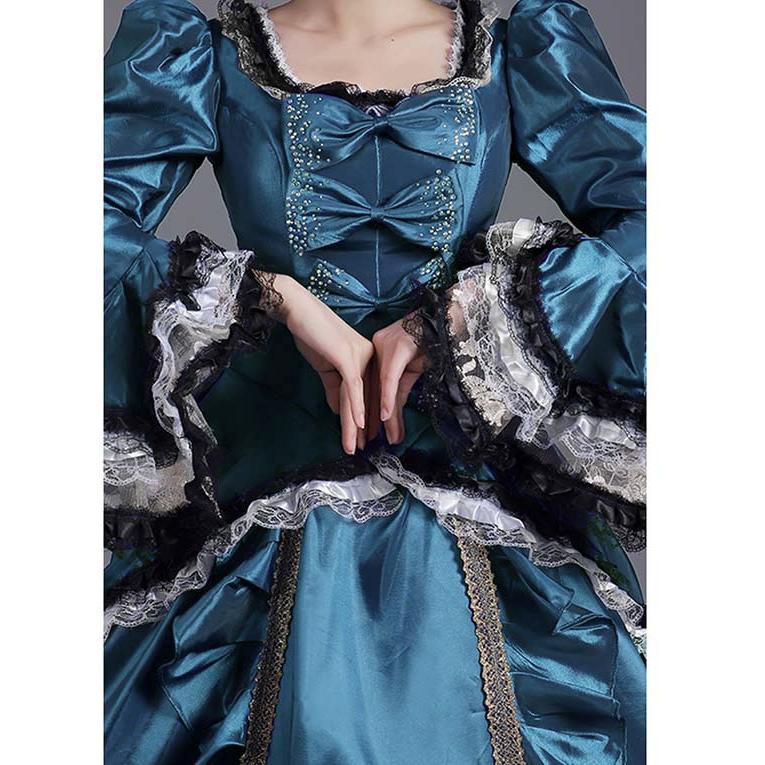 ロングドレス お姫様ドレス 中世ヨーロッパ パフスリーブ スクエア