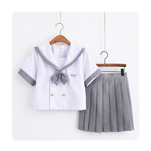 セーラー服 シャツ フリルスカート女の子 長袖 制服 S M L XL セーラー服 シャツ フリルスカート女の子 長袖 制服 S M L XL