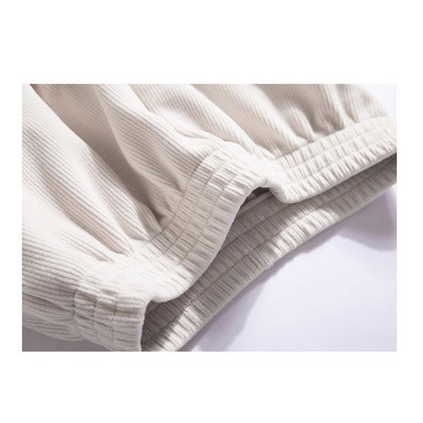 ワイドパンツ あったか 裏起毛パンツ レディース コールテン パンツ ロング ウエストゴム ブラック グレー アイボリー |  | 09