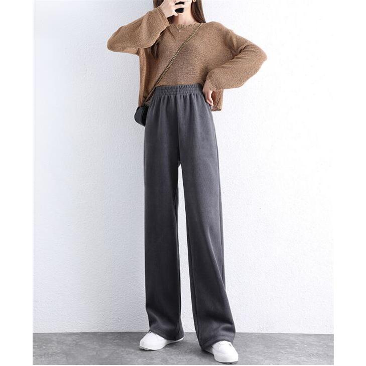 ワイドパンツ あったか 裏起毛パンツ レディース コールテン パンツ ロング ウエストゴム ブラック グレー アイボリー |  | 03