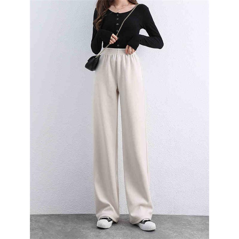 ワイドパンツ あったか 裏起毛パンツ レディース コールテン パンツ ロング ウエストゴム ブラック グレー アイボリー |  | 06