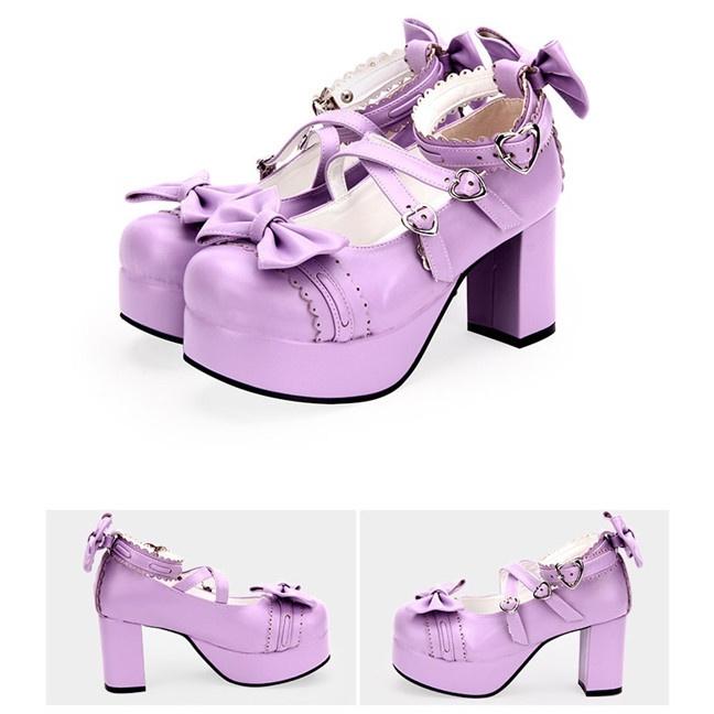 21.5~28.5】レディース 全8色 ロリータ靴 厚底 ロリータ風 メイド靴