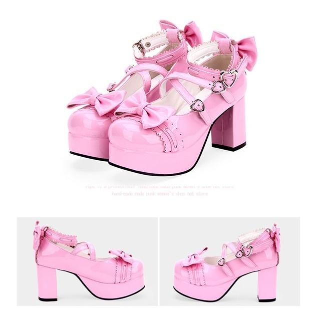 21.5~28.5】レディース 全8色 ロリータ靴 厚底 ロリータ風