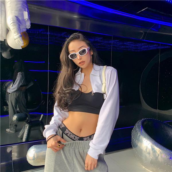 トップス レディース ショート丈 パーカー ヒップホップ スウェット オーバーサイズ 短丈 お腹見せ ストリートダンス 春 夏 秋 ウエア |  | 04