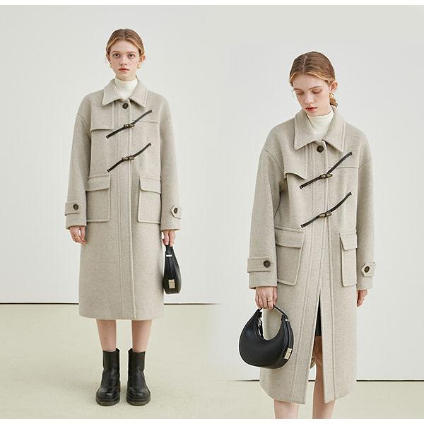 コート レディース 冬 ダッフル レディース ブレンド 冬 ベージュ ダッフルコート ロング 暖かい ギフト プレゼント |  | 01