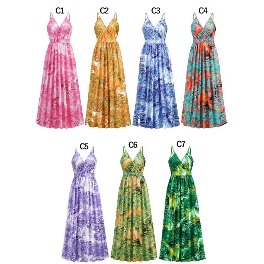 リゾートワンピ  フリル 花柄 沖縄 夏 おしゃれ 大人可愛い ワンピ フリル S M L XL ファッション リゾートワンピース マキシワンピース |  | 03