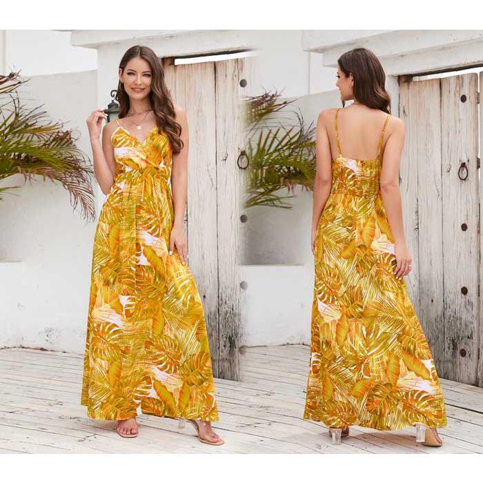 リゾートワンピ  フリル 花柄 沖縄 夏 おしゃれ 大人可愛い ワンピ フリル S M L XL ファッション リゾートワンピース マキシワンピース |  | 07