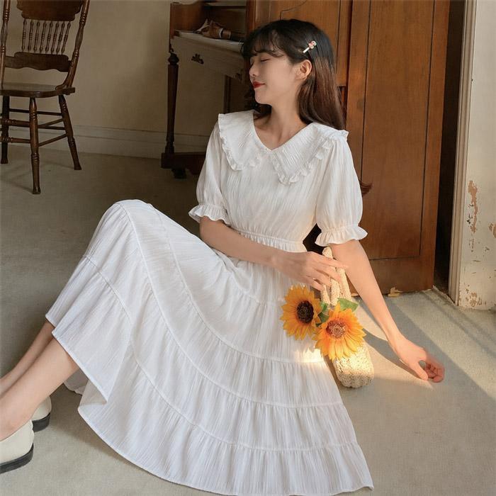 シャツワンピース 夏ワンピ 半袖 ワンピース 大人かわいい ロング