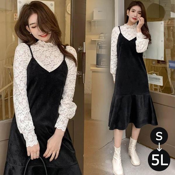 S 5l セットアップ レディース ワンピース レーストップス 長袖 インナー 韓国風 シースルー 可愛い ブラウス 春通勤 黒 白 アイボリー Dd250n1 フルグレース 通販 Yahoo ショッピング