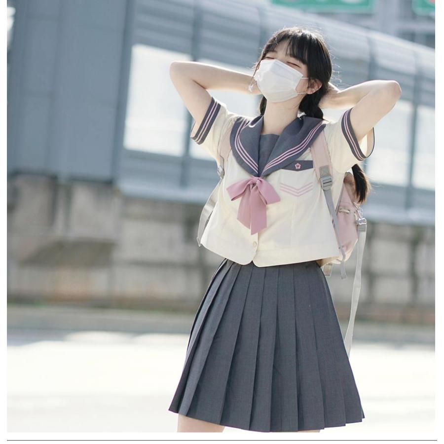セーラー服 卒業式 女の子 制服 学生制服 5点セット 半袖女子高生スカート 制服コスプレ レディース 高校生 お受験 結婚式 発表会 |  | 06